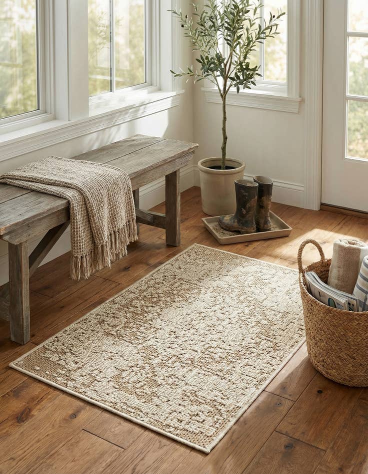 Detail image of 2' x 3' 1 Easy-Clean Traditional Indoor / Outdoor Rug