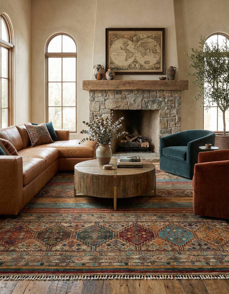 Detail image of  5' 8 x 7' 9 Torkman Wool Rug