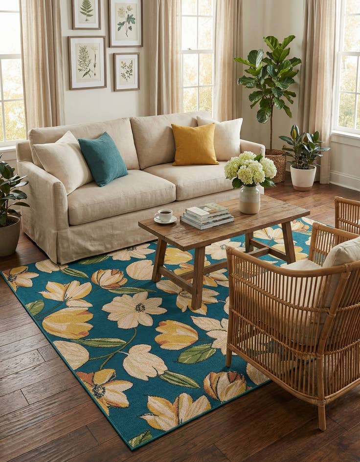 Detail image of  9' x 12'  Washable Baja Indoor / Outdoor Rug