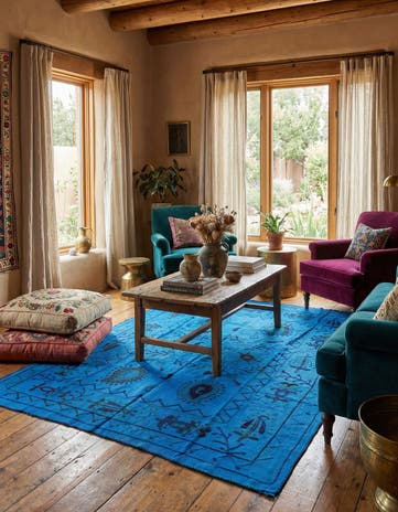 4' 10 x 6' 6 Hand Woven Kilim Suzani Wool Rug