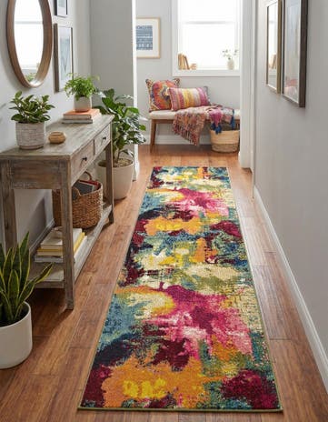 2' 7 x 10' Washable Hyacinth Runner Rug