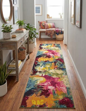 2' 7 x 10' Washable Hyacinth Runner Rug