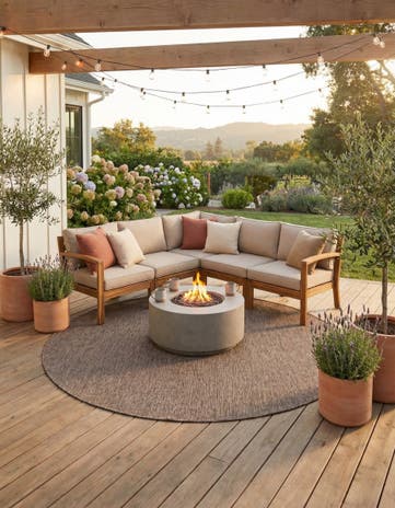 7' 10 x 7' 10 Easy-Clean Solid Indoor / Outdoor Round Rug