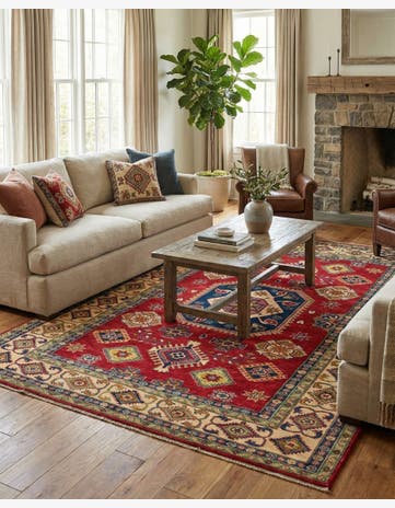 6' 5 x 9' 8 Hand Knotted Kazak Rug
