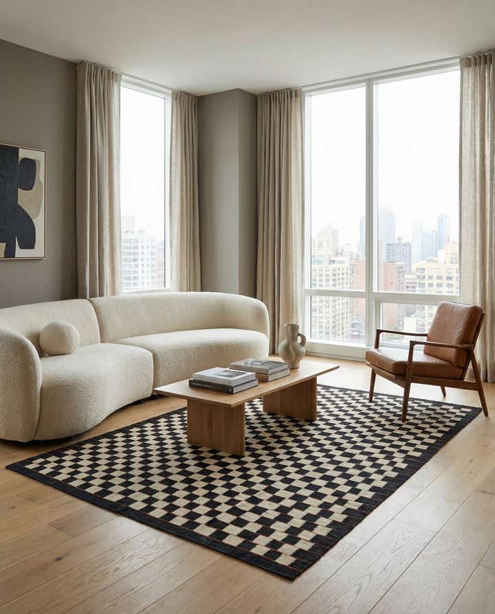 6' 8 x 9' 7 Hand Woven Kilim Modern Wool Rug