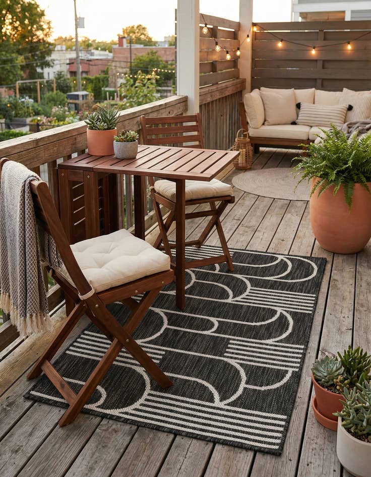 Detail image of 2' x 3'  Washable Modern Indoor / Outdoor Rug