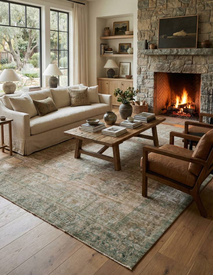 Detail image of  9' 8 x 12' 5  Hand Knotted Ultra Vintage Persian Wool Rug