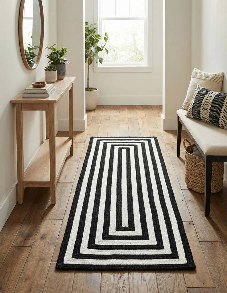 Detail image of 2' x 4' 1  Hand Woven Eco Verse   Washable Indoor / Outdoor Runner Rug