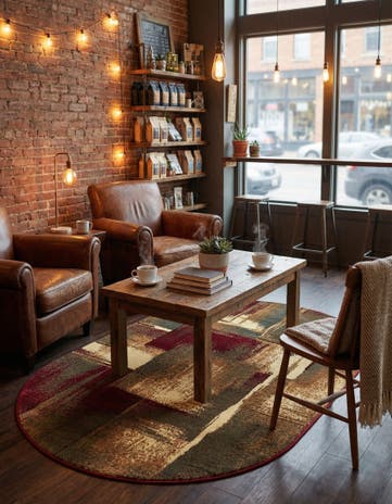 3' 1 x 5' 3 Coffee Shop Oval Rug