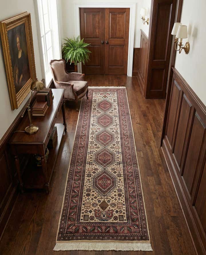 3' x 10' 3 Hand Knotted Shirvan Wool Runner Rug