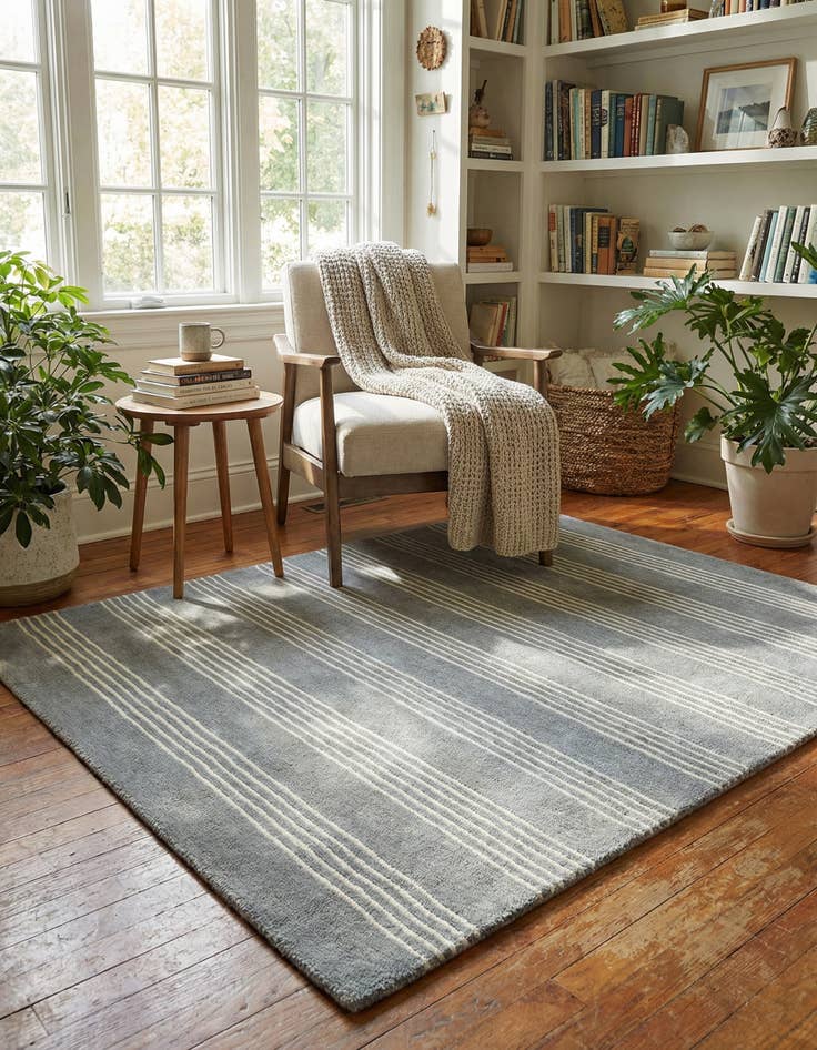 Detail image of  3' 3 x 5' 3 Jill Zarin Striped Wool Rug