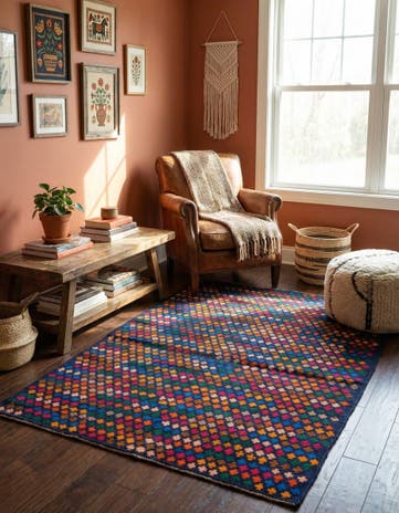 4' x 5' 9 Hand Knotted Balouch Wool Rug