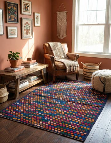 4' x 5' 9 Hand Knotted Balouch Wool Rug