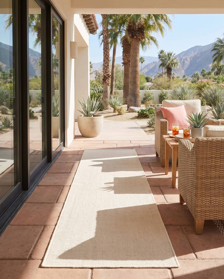 Detail image of 2' 7 x 8' Easy-Clean Jill Zarin Palm Springs Indoor / Outdoor Runner Rug