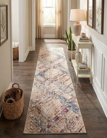 Ivory and Gray Deepa Runner Rug
