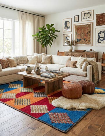 9' 3 x 11' 8 Hand Knotted Moroccan Wool Rug