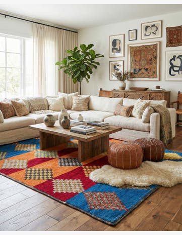 9' 3 x 11' 8 Hand Knotted Moroccan Wool Rug