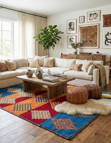 9' 3 x 11' 8 Hand Knotted Moroccan Wool Rug