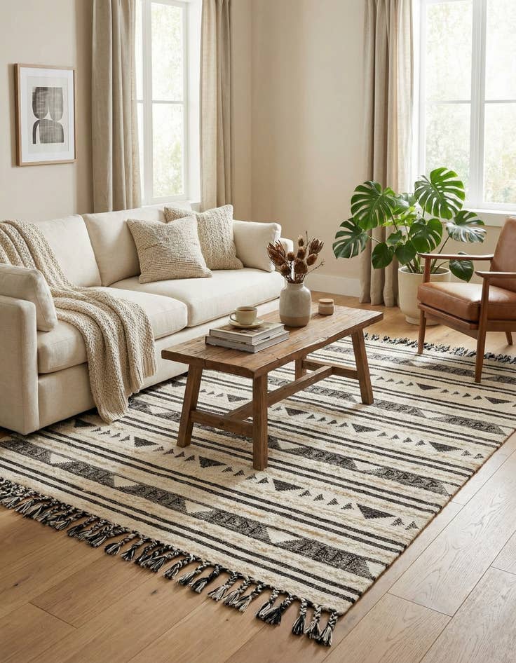 Detail image of  8' x 10'  Hand Woven Arizona Wool Rug