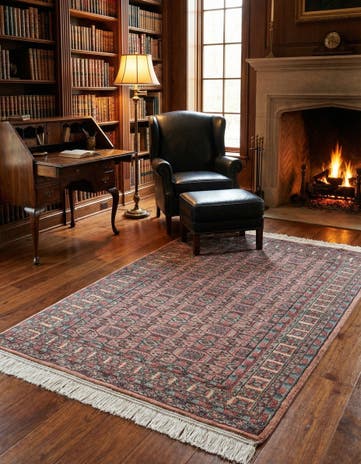 4' 4 x 6' 2 Hand Knotted Bokhara Oriental Wool Rug