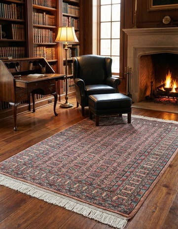 4' 4 x 6' 2 Hand Knotted Bokhara Oriental Wool Rug