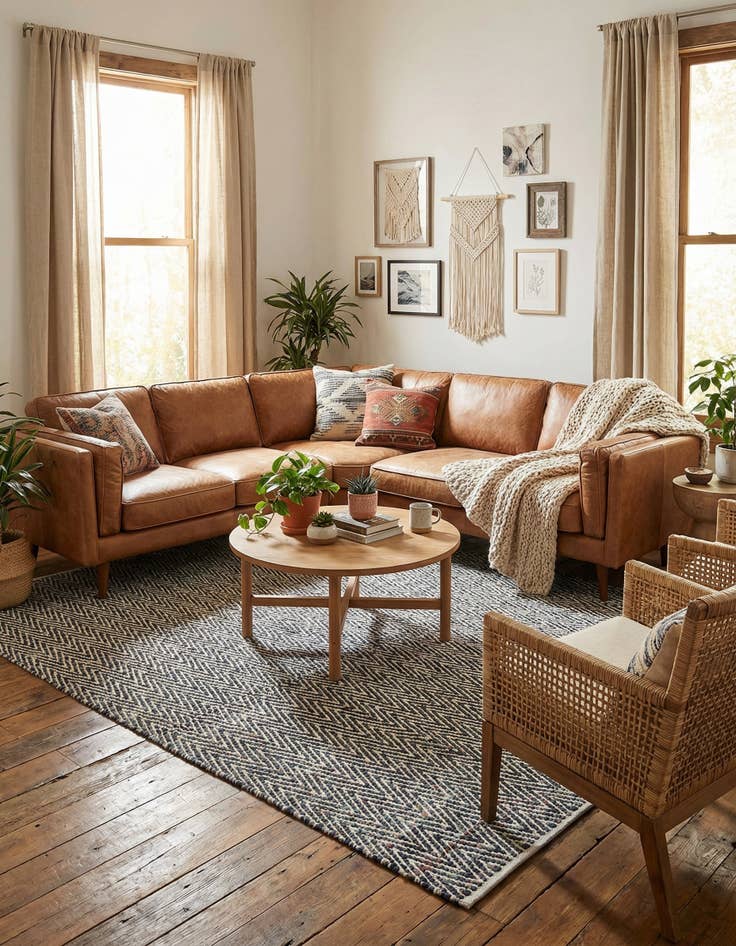 Detail image of  7' 1 x 10'  Hand Woven Chindi Chevron Rug