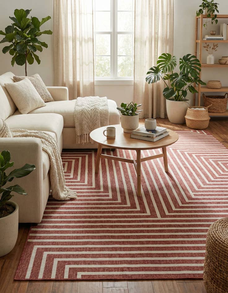 Detail image of  10' x 10'  Washable Modern Indoor / Outdoor Square Rug