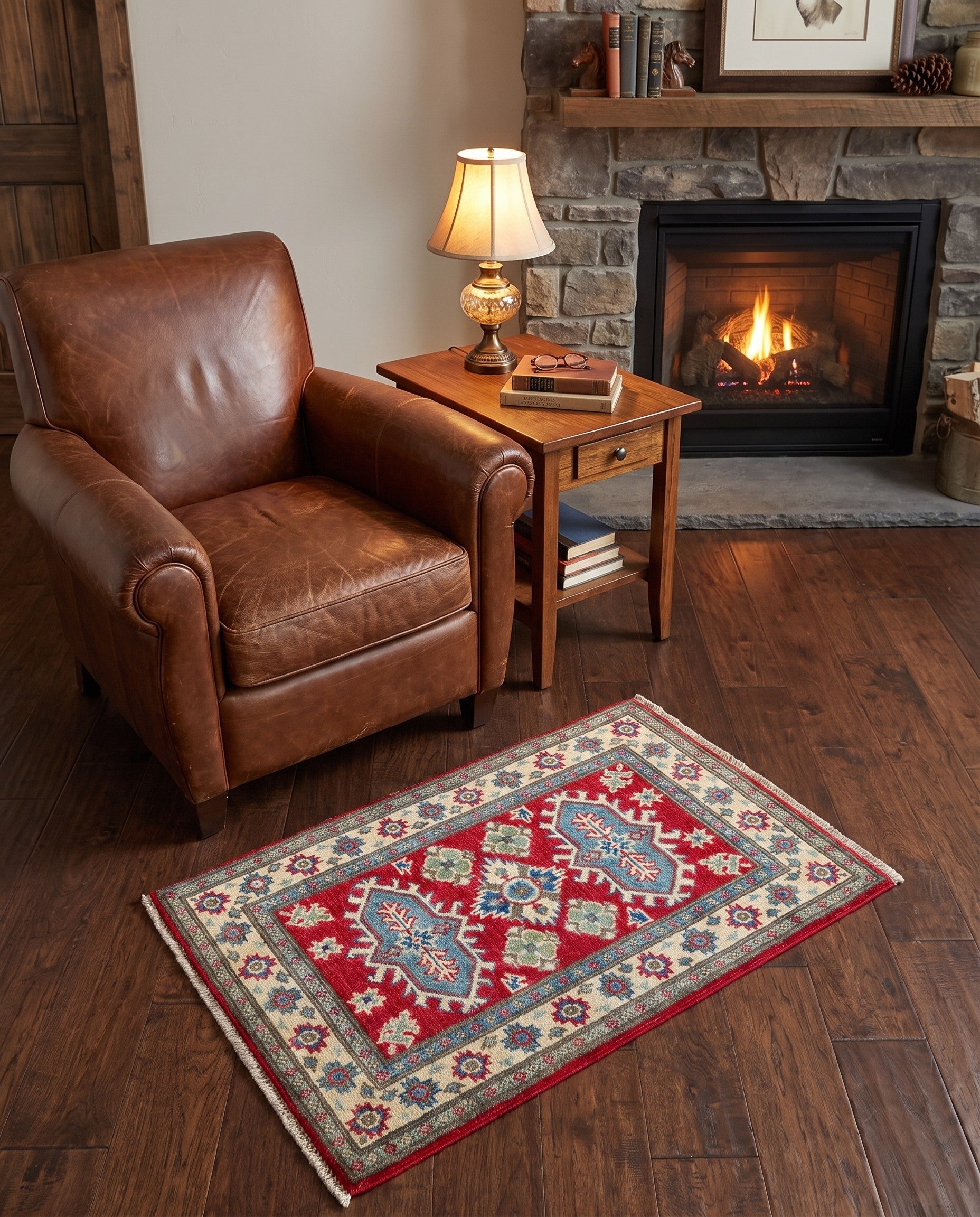 2' x 3' Hand Knotted Kazak Rug