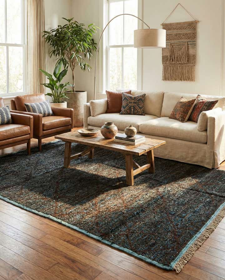 6' 1 x 8' 11 Hand Knotted Moroccan Wool Rug