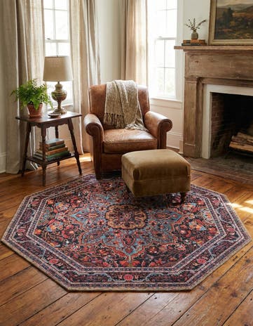 5' x 5' Washable Timeless Octagon Rug
