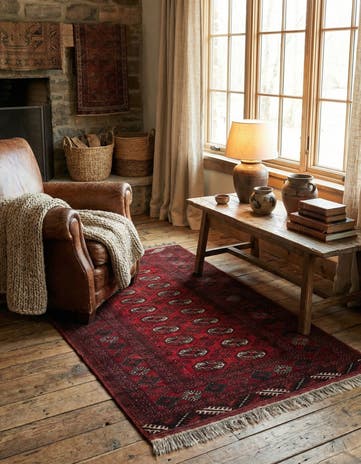 3' 6 x 6' 1 Hand Knotted Afghan Akhche Wool Rug