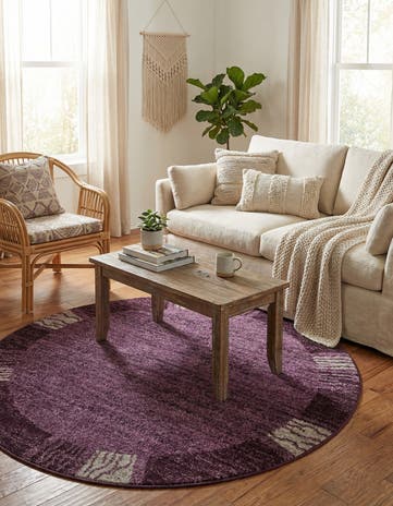 Violet Angelica Round Rug