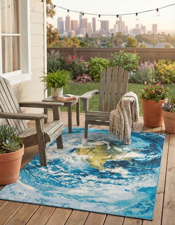 4' 1 x 6' 1 Easy-Clean Modern Indoor / Outdoor Rug