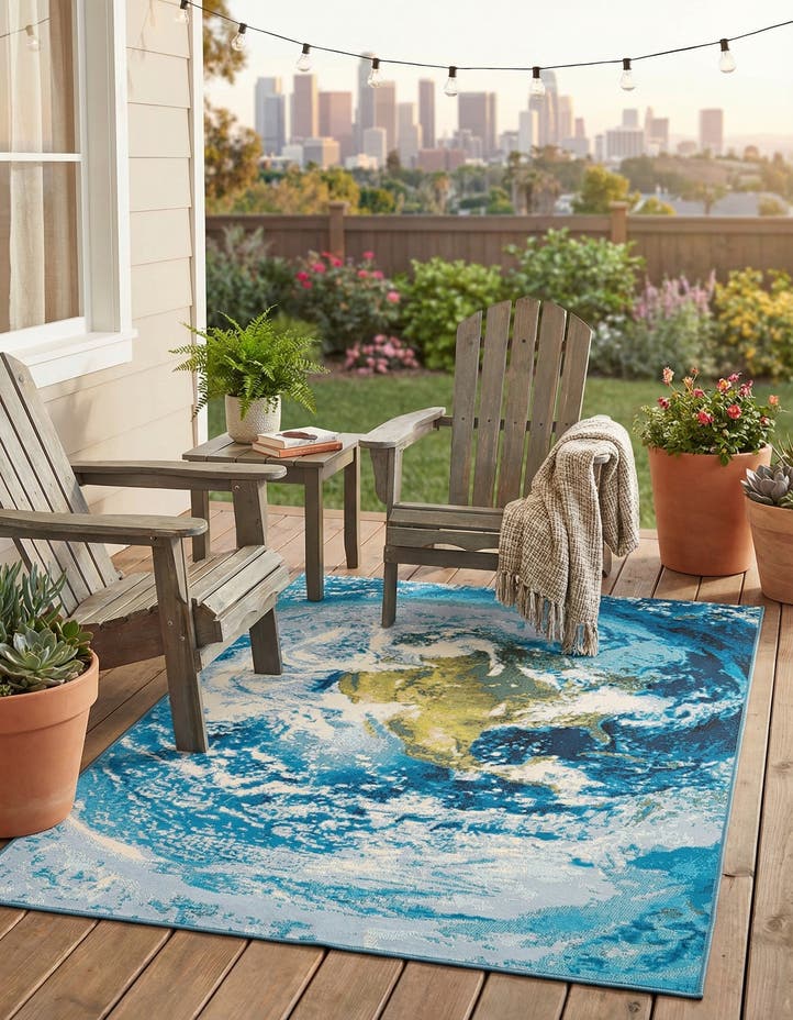 4' 1 x 6' 1 Easy-Clean Modern Indoor / Outdoor...