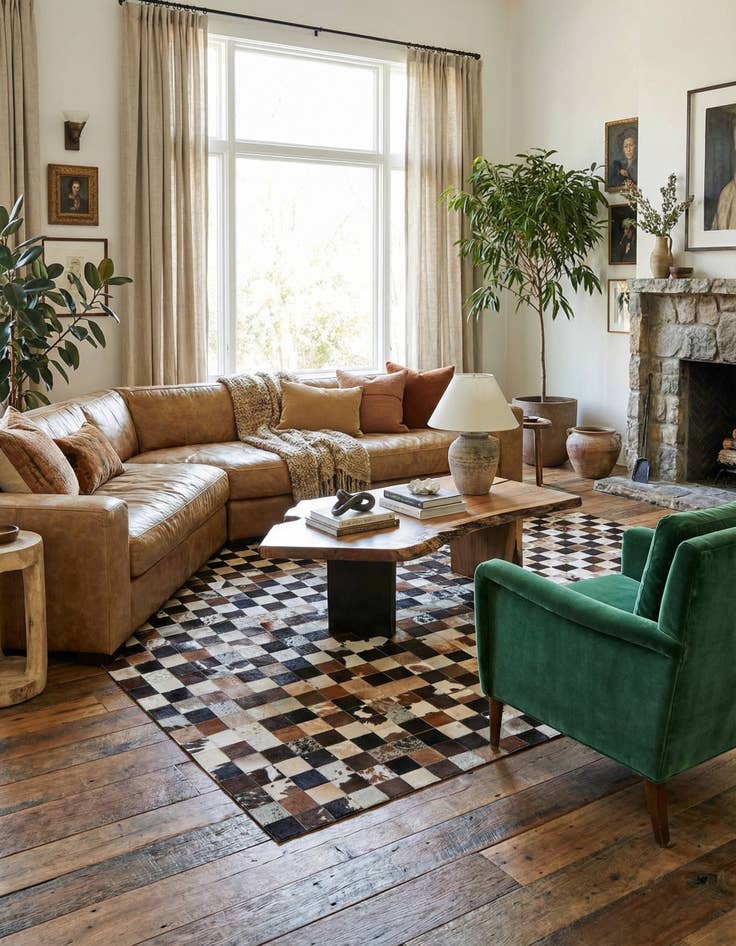 Detail image of 7' 11 x 9' 10 Cowhide - Patchwork Rug