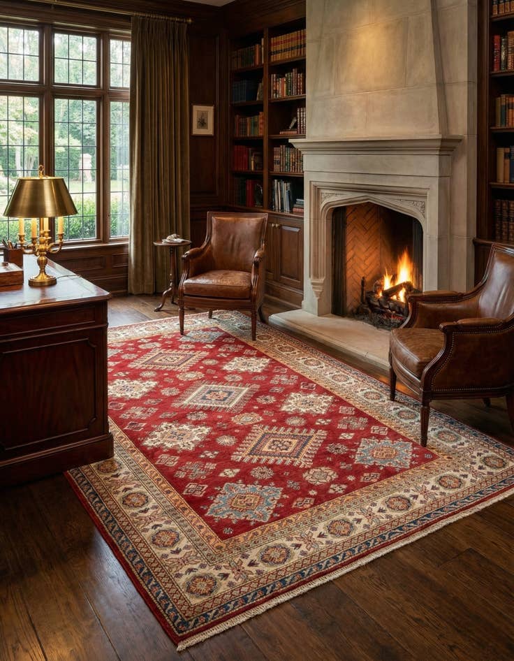 Detail image of 6' 9 x 9' 9 Kazak Wool Rug