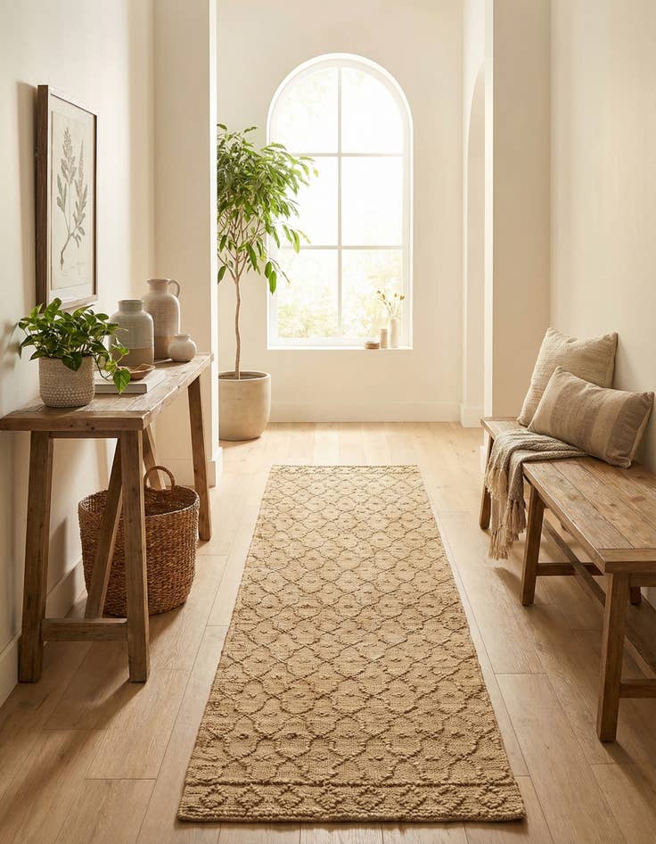 Detail image of 2' 7 x 13' 11  Hand Woven Larsa Jute Runner Rug