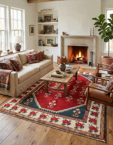 5' x 8' 1 Gabbeh Wool Rug
