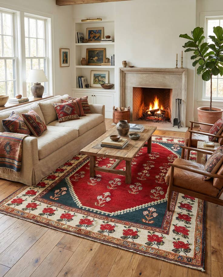 Detail image of 5' x 8' 1 Gabbeh Wool Rug