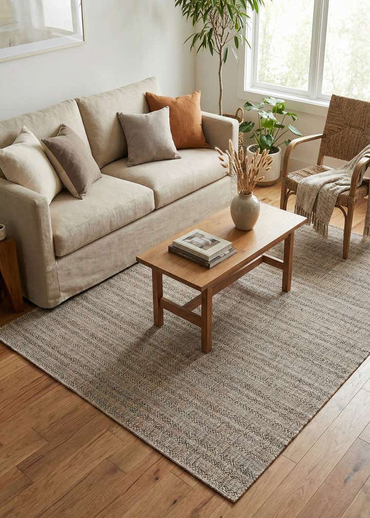 7' x 10' Easy-Clean Striped Indoor / Outdoor Rug
