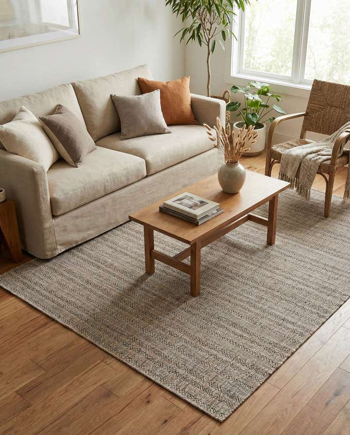 7' x 10' Easy-Clean Striped Indoor / Outdoor Rug