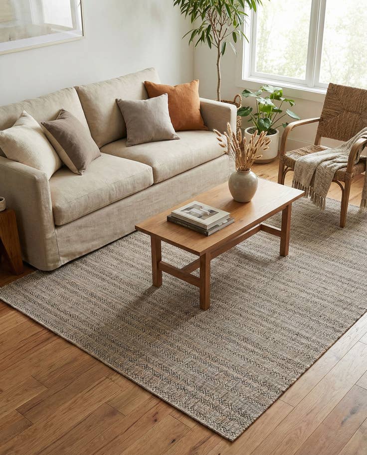 Detail image of 7' x 10' Easy-Clean Striped Indoor / Outdoor Rug