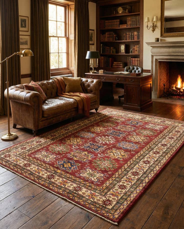 Detail image of 4' 11 x 6' 11 Hand Knotted Kazak Oriental Rug