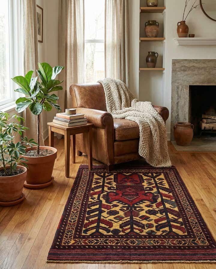 3' x 4' 4 Hand Knotted Sumak Wool Rug