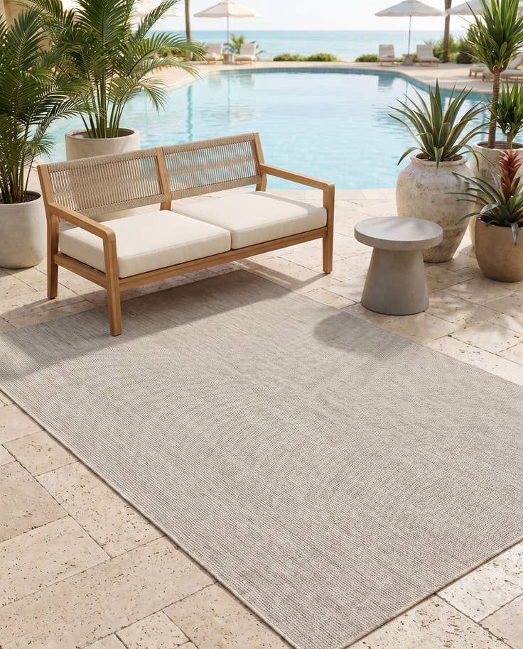 Detail image of 5' 3 x 8' Easy-Clean Solid Indoor / Outdoor Rug