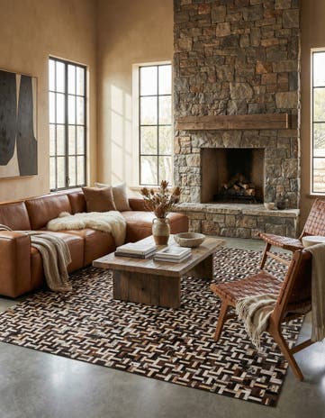 8' 1 x 10' Cowhide - Patchwork Rug