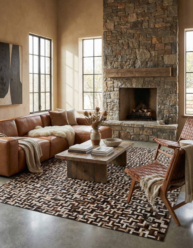 Detail image of  8' 1 x 10' Cowhide - Patchwork Rug