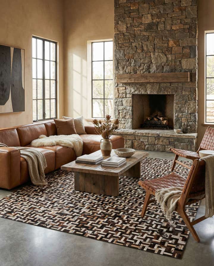 8' 1 x 10' Cowhide - Patchwork Rug