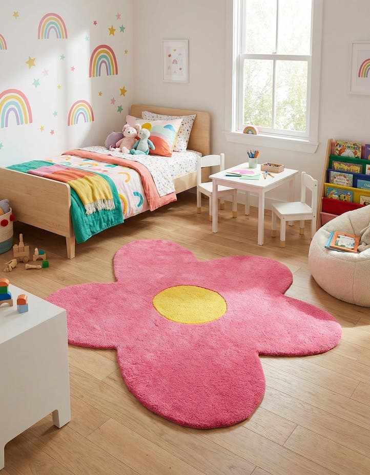 4' 1 x 4' 1 Happy Rugs Funky Flower...