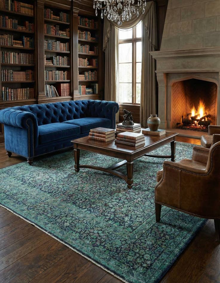 Detail image of 9' 7 x 12' 10 Vintage Royal Wool Rug